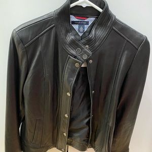 Tommy Hilfiger Black Leather Jacket- Women’s M